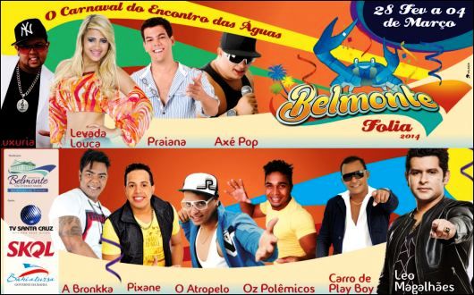 Grade com os dias de cada atração é disponibilizada em Belmonte.