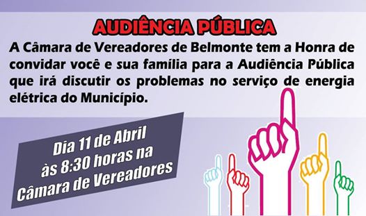 Câmara de Vereadores realiza Audiência Pública para debater os péssimos serviços da COELBA em Belmonte.