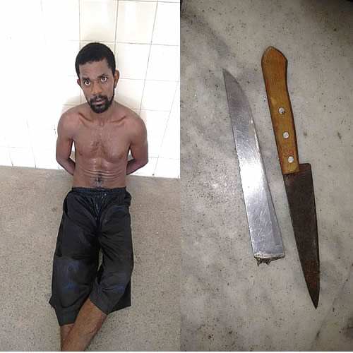 Policia Militar de Belmonte prende homem que tentou matar o próprio pai a facadas.