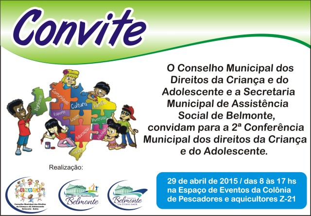 Belmonte realiza a 2ª Conferência Municipal dos Direitos das Crianças e dos Adolescentes.