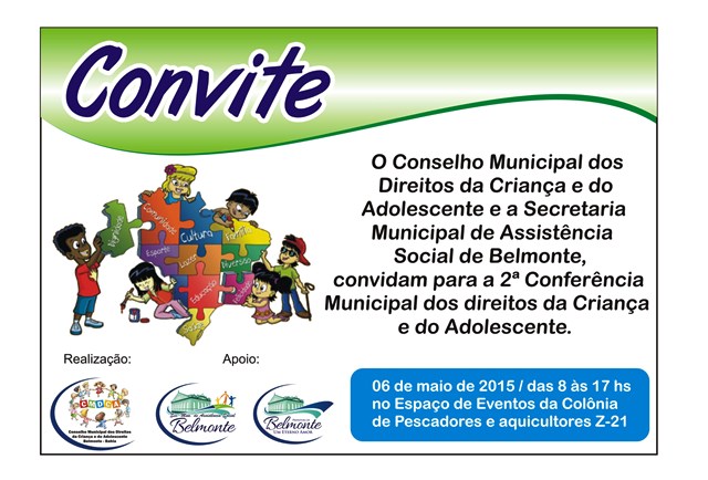 Data da 2ª Conferência Municipal dos direitos da Criança e do adolescente é mudada.