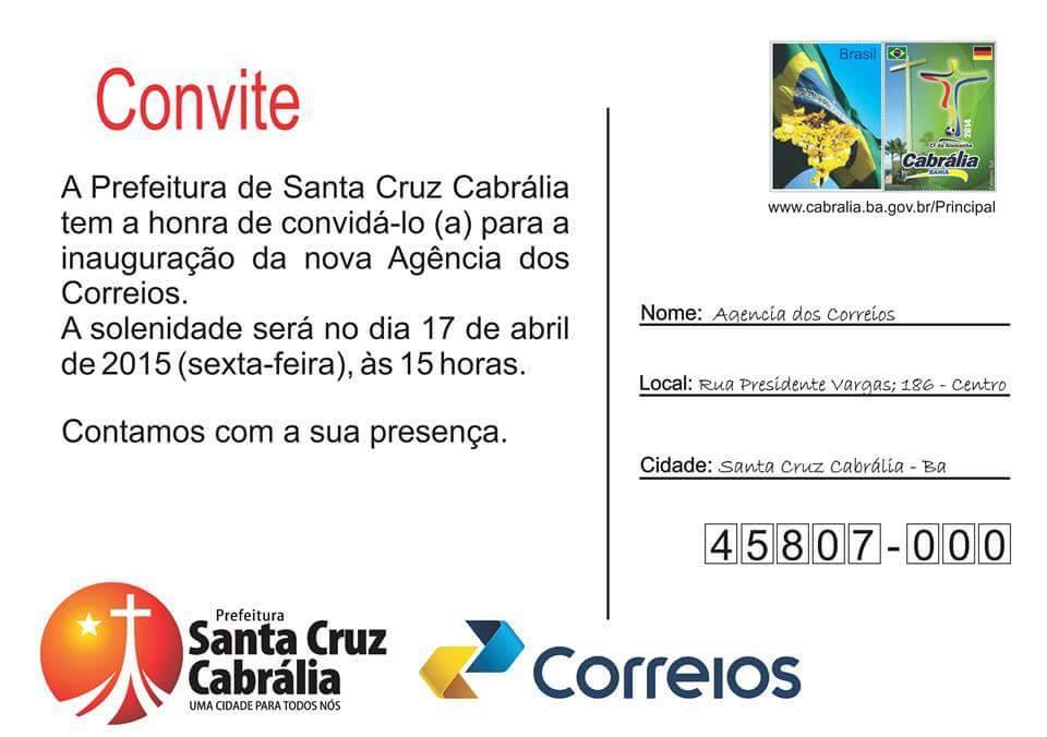 Inauguração da nova agência dos Correios de Santa Cruz Cabrália.