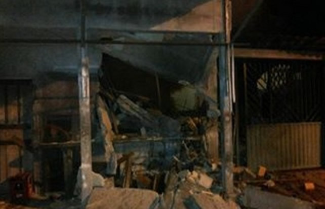 Explosão de cilindro de gás em Barrolândia destroi duas edificações.
