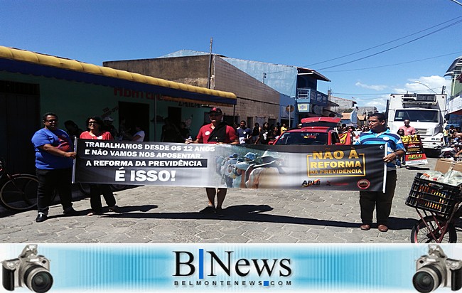 APLB e comunidade realizam protesto contra a Reforma da Previdência em Belmonte.