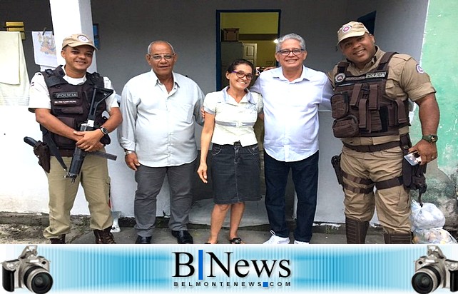 Prefeito Janival visita instalações provisórias do Pelotão da Polícia Militar em Barrolândia.