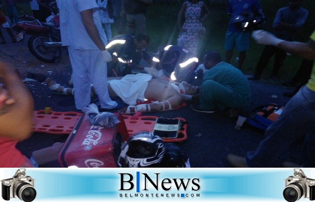 Homem sofre diversas fraturas após bater em um ônibus próximo ao distrito de Mogiquiçaba.