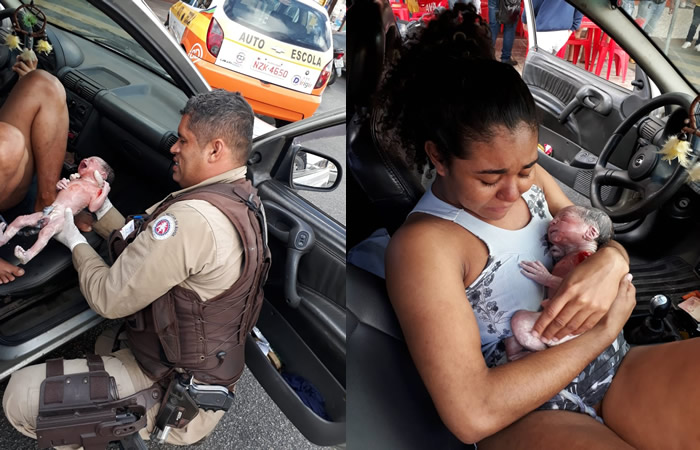 Polícia Militar auxilia jovem mãe em trabalho de parto no centro de Porto Seguro.