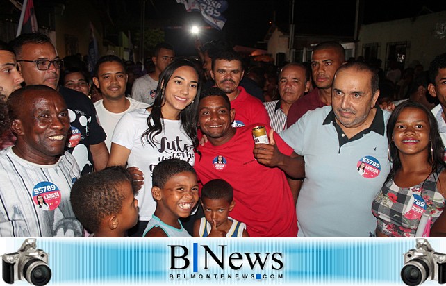 Candidata Larissa Oliveira e ex-prefeito Iêdo Elias promovem caminhada em Barrolândia.