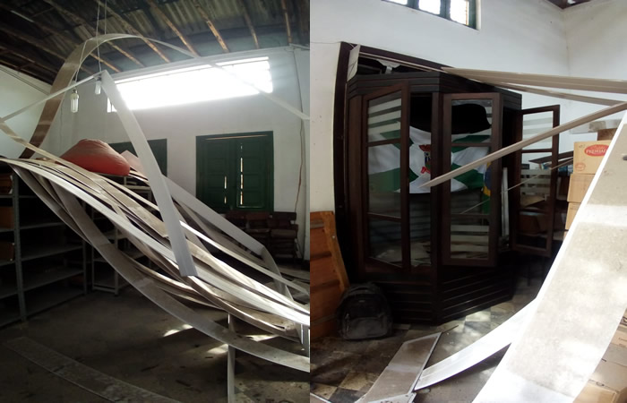 Explosão da Caixa Econômica em Belmonte danifica estrutura da Biblioteca Municipal.
