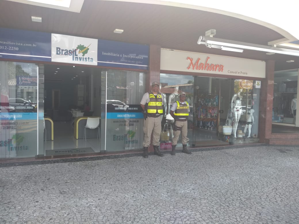 PM reforçará o policiamento ostensivo nos centros comerciais de Porto Seguro durante o período natalino.