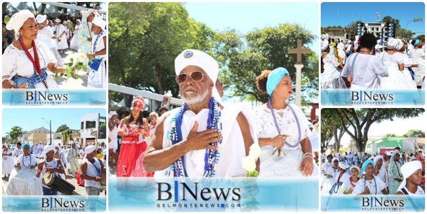 Netos de Gandhi e Terreiros de Candomblé promovem a lavagem das escadarias da Igreja da Matriz.