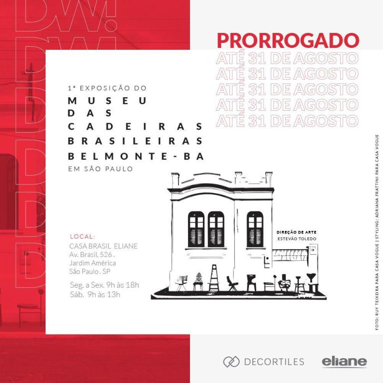 Exposição do Museu das Cadeiras Brasileiras foi estendida até o dia 31/08 em São Paulo.