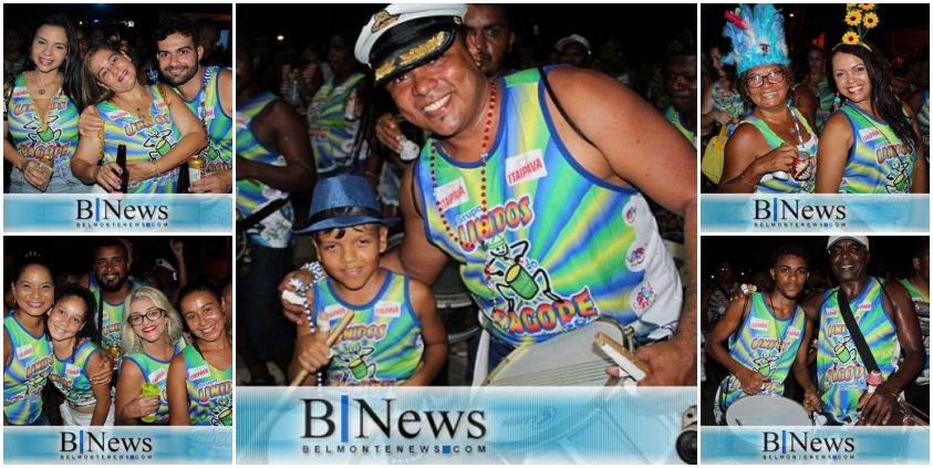 Bloco Unidos do Pagode arrasta uma multidão de foliões no Carnaval de Belmonte.