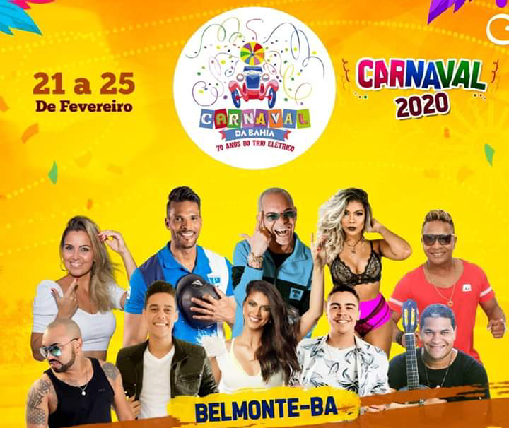 Confira a programação diária do Carnaval 2020 em Belmonte.