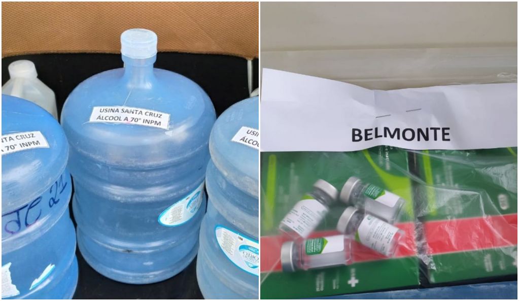Belmonte recebe doação de álcool 70° e novo carregamento de vacinas.