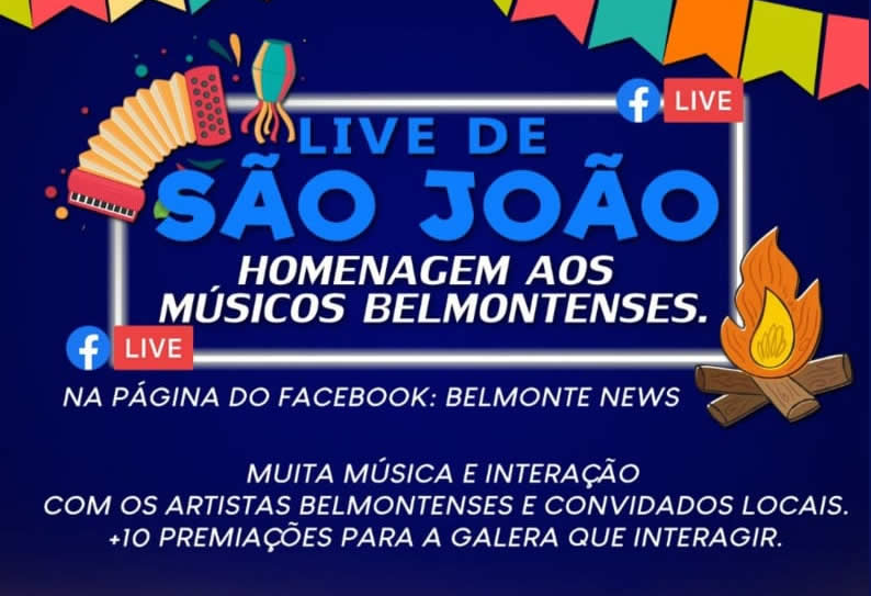 Belmonte promove Live de São João em homenagem aos músicos da cidade.